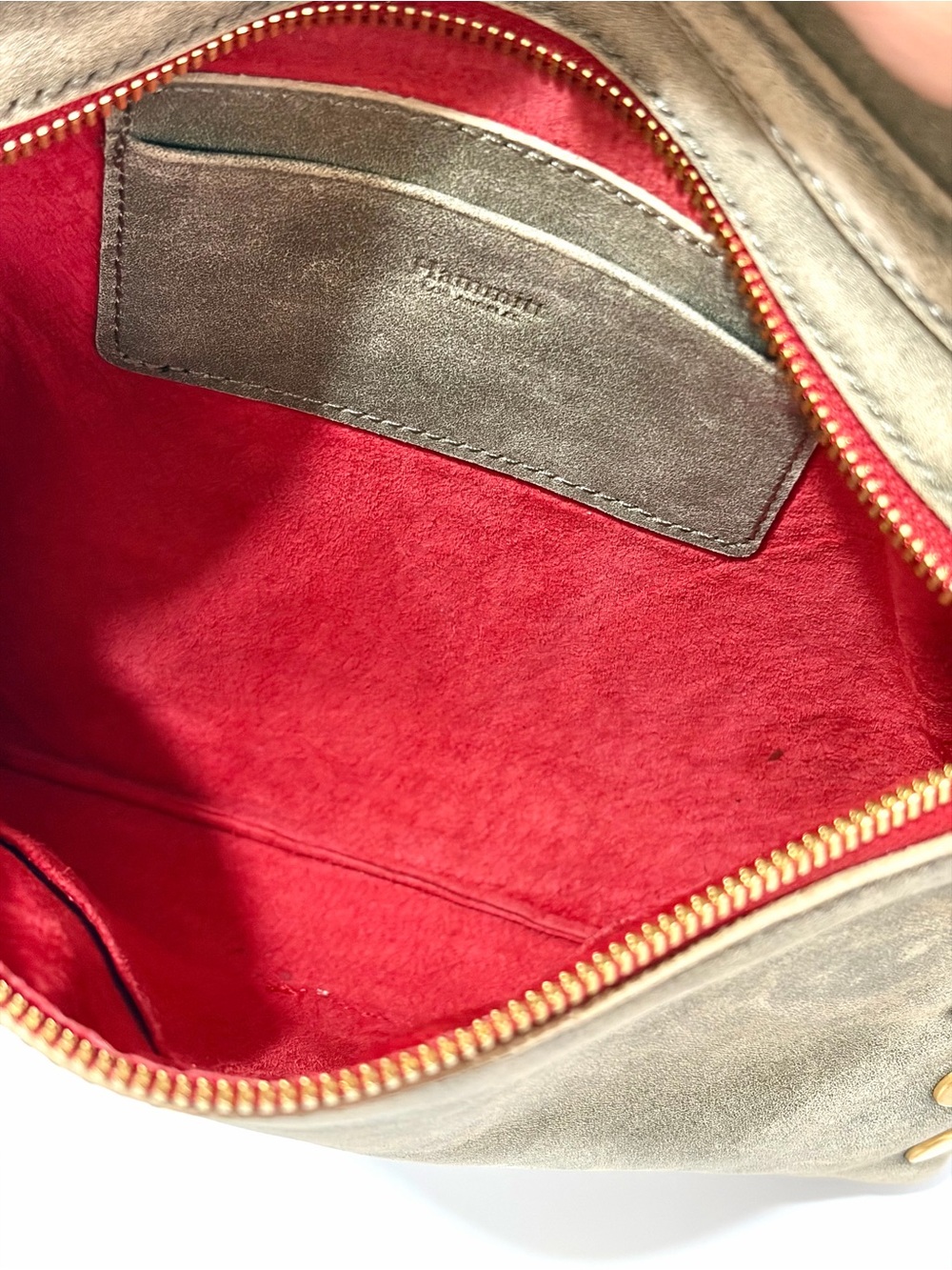 Hammitt VIP Medium Crossbody In Pewter With Gold Hardware/Red Zip - Picture 13 of 16